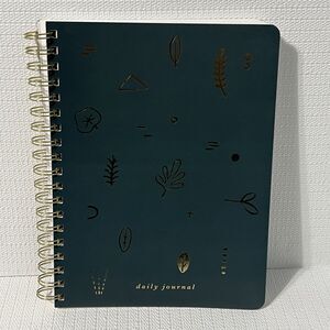Fringe LEAF Hardcover Spiral Notebook Daily Journal 192 Pages Green Gold Lined